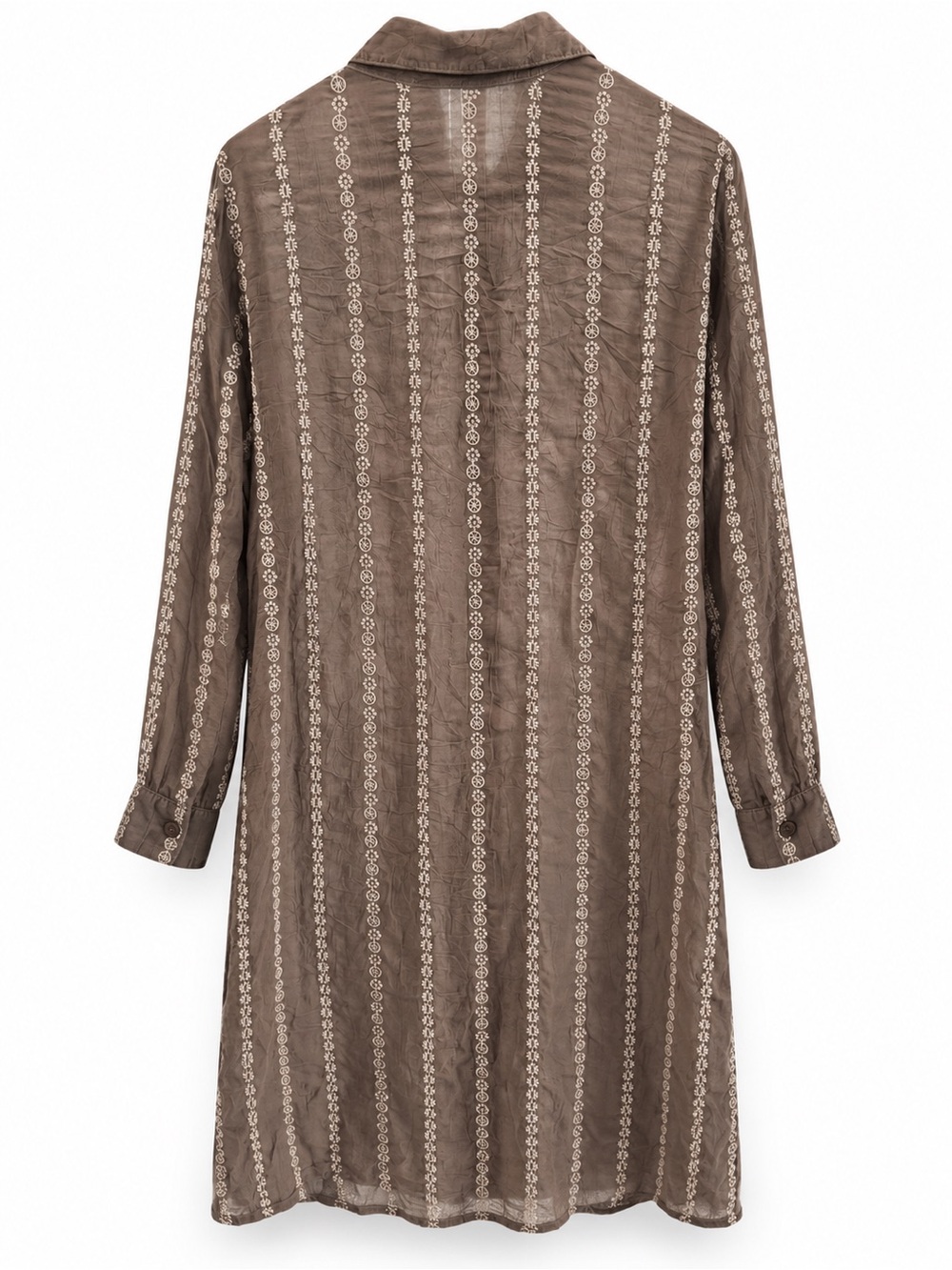 Johnny Was Brown Embroidered Rayon Shirt Dress Tunic M - Picture 4 of 6
